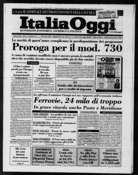 Italia oggi : quotidiano di economia finanza e politica